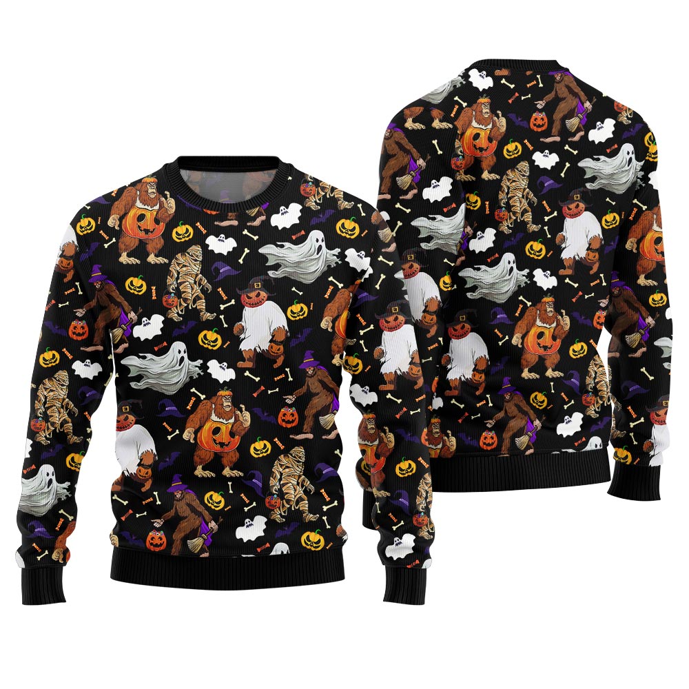 Halloween Ugly Holiday Sweater Black