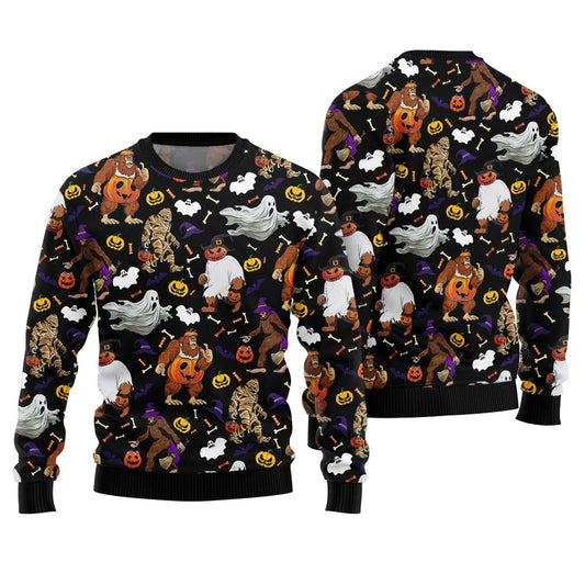Halloween Ugly Holiday Sweater Black