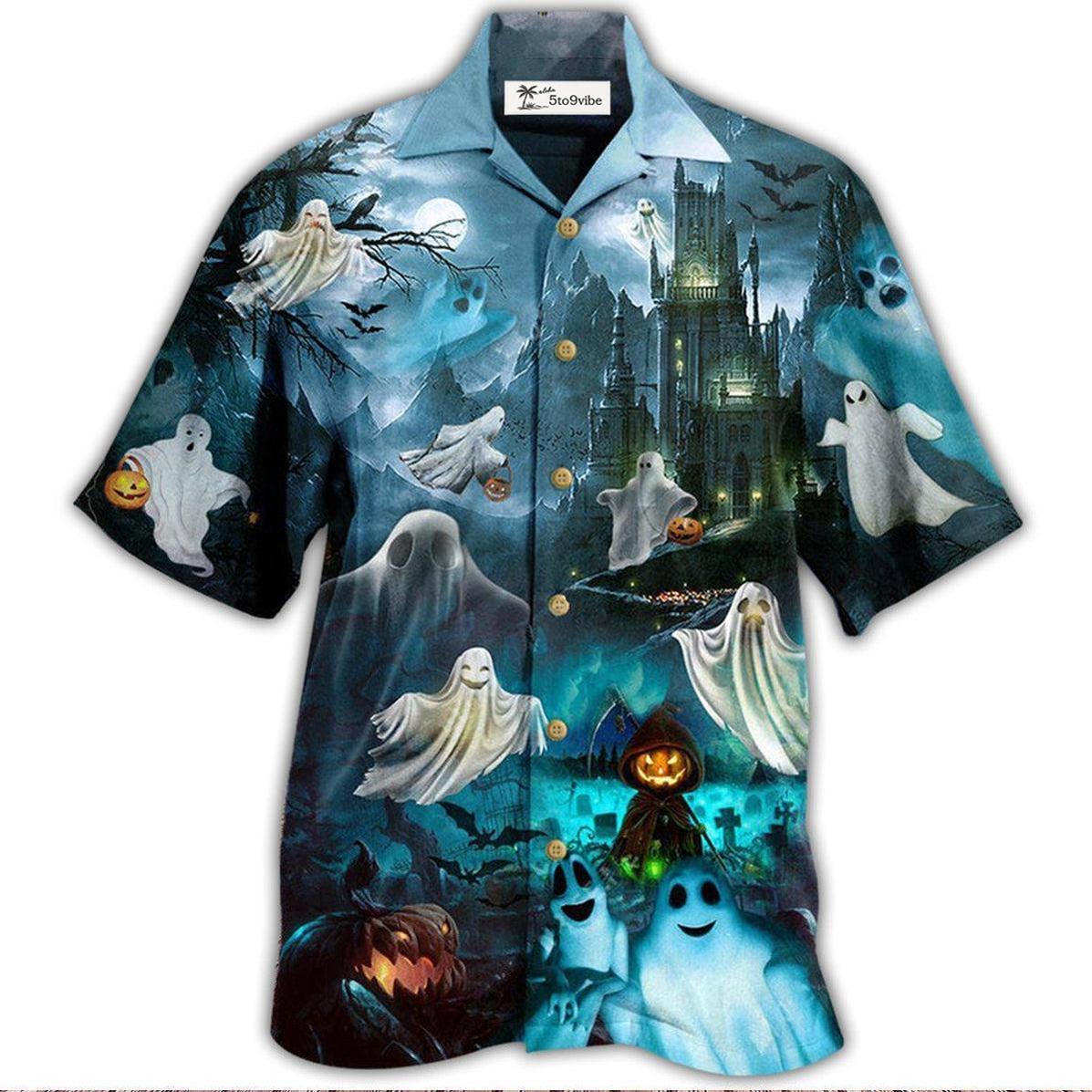 Hawaiian Shirt / Adults / S Halloween Night Say Boo And Scary On - Hawaiian Shirt 
