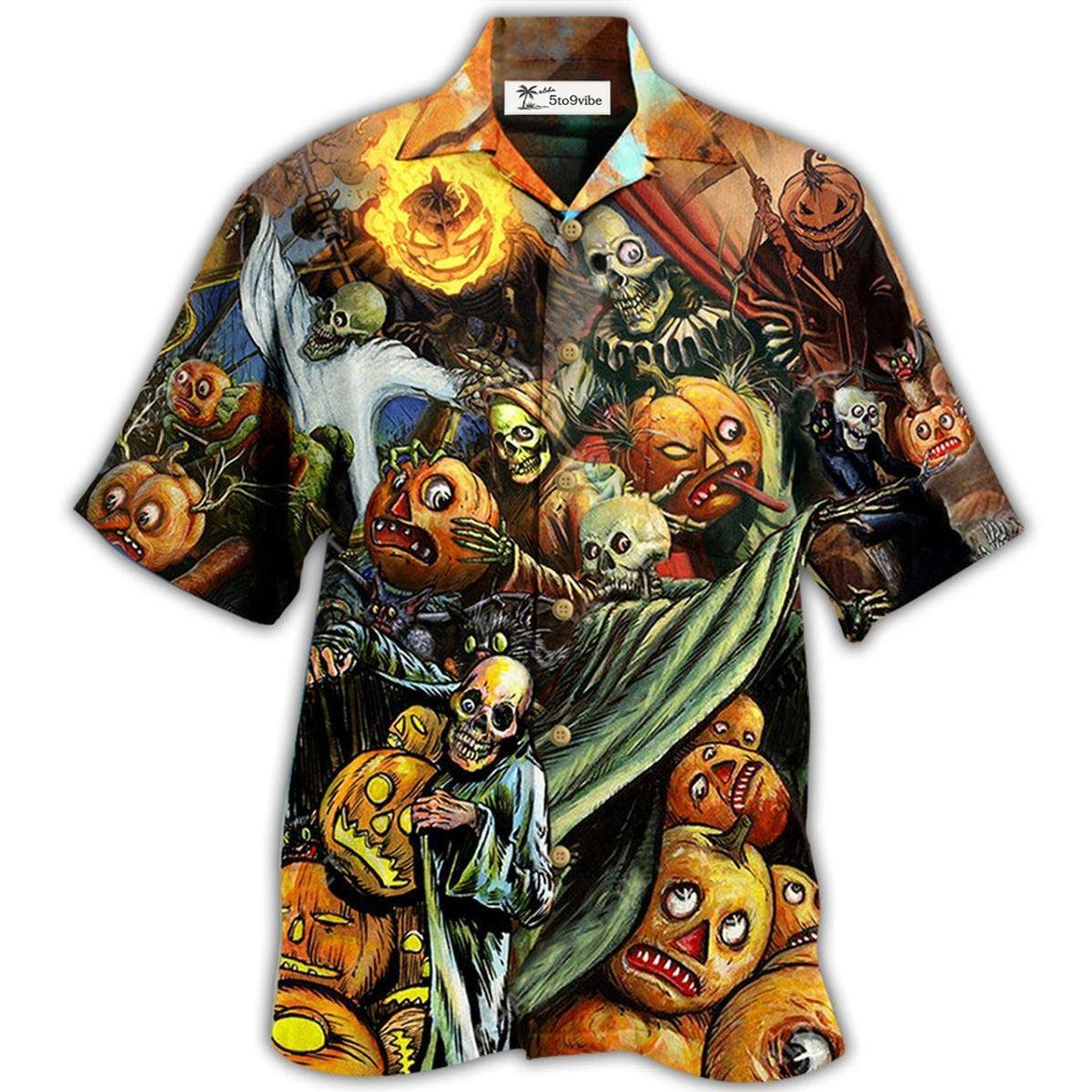 Hawaiian Shirt / Adults / S Halloween Pumpkin Scary - Hawaiian Shirt 