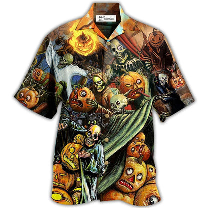Hawaiian Shirt / Adults / S Halloween Pumpkin Scary - Hawaiian Shirt 
