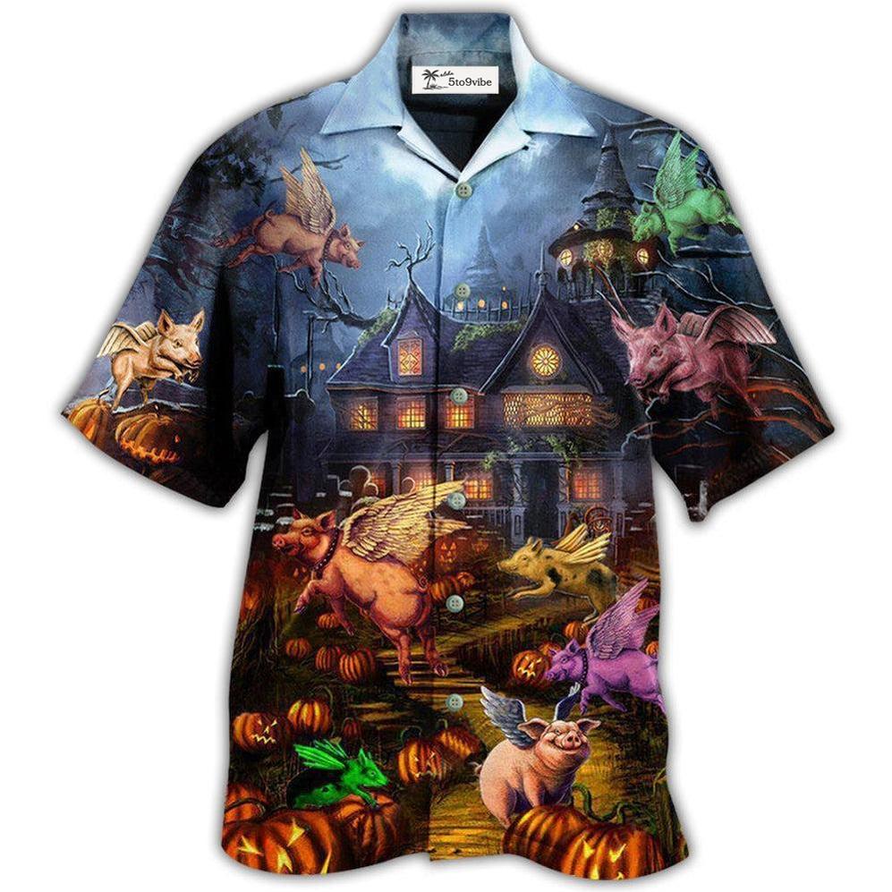 Hawaiian Shirt / Adults / S Halloween When Pigs Fly Night - Hawaiian Shirt 