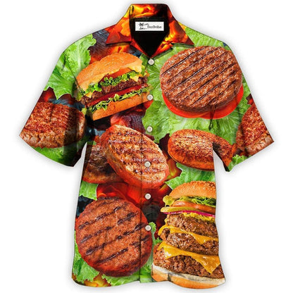 Hawaiian Shirt / Adults / S BBQ Hamburger Patties BBQ Style - Hawaiian Shirt 
