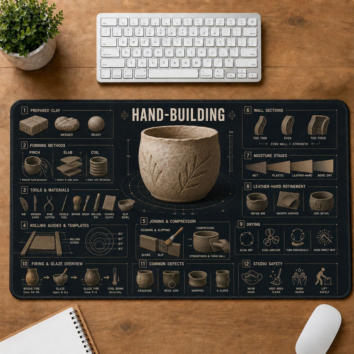 Hand Building Creative Reference Guide Desk Mat | 5To9Vibe