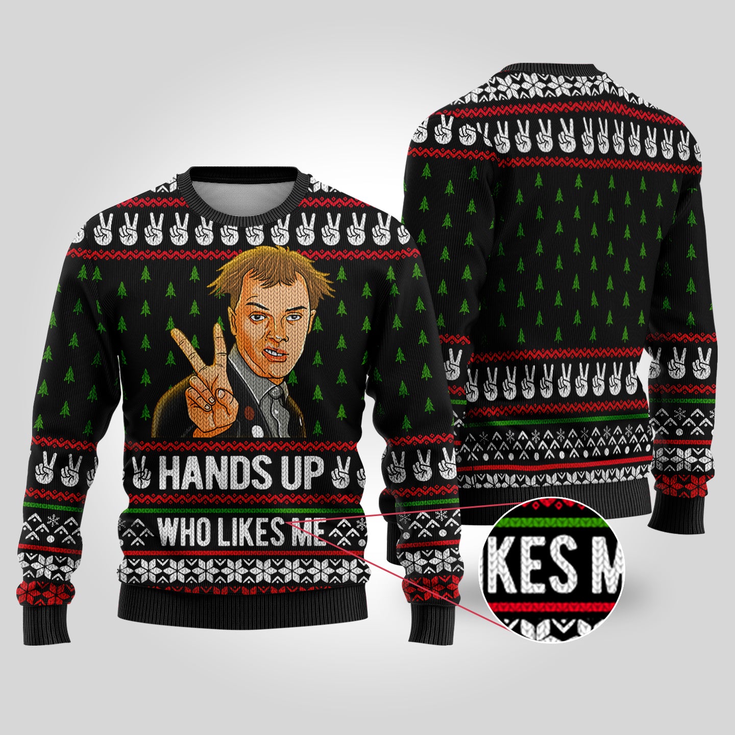 Hand Up Who Lives Me The Young Ones Funny Sweater Black - Funny Ugly Christmas Sweater