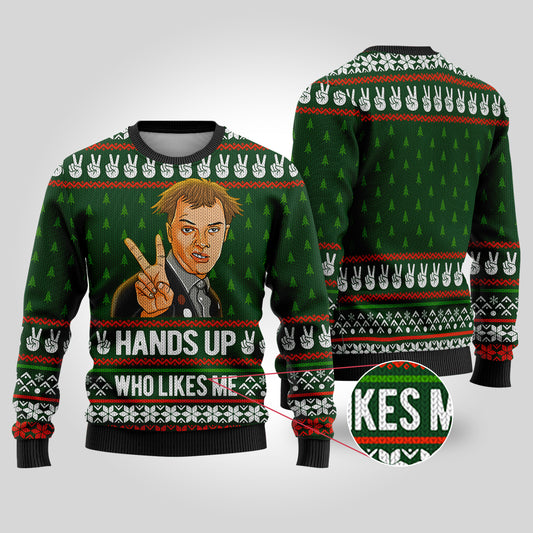 Hand Up Who Lives Me The Young Ones Funny Sweater Forest Green - Funny Ugly Christmas Sweater