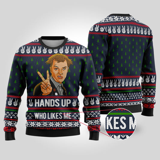 Hand Up Who Lives Me The Young Ones Funny Sweater Navy - Funny Ugly Christmas Sweater