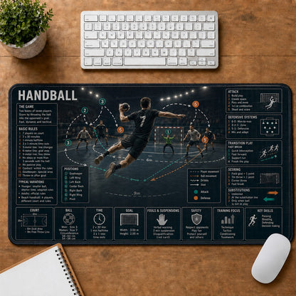 Handball Sports Visual Guide Desk Mat | 5To9Vibe