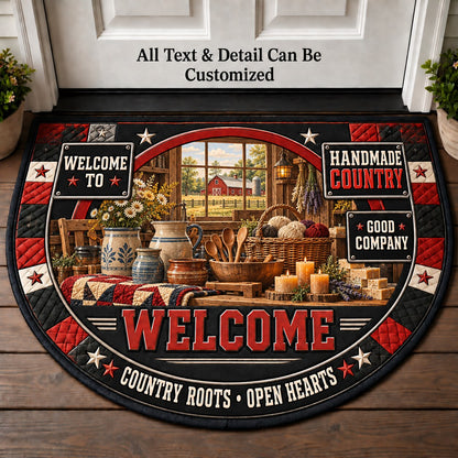 Handmade Country Personalized Half Round Mat | 5To9Vibe