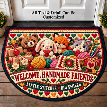 Amigurumi Friends - Handmade Gift Crew Personalized Half Round Mat | 5To9Vibe