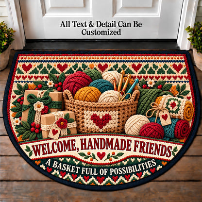 Basket Making - Handmade Gift Crew Personalized Half Round Mat | 5To9Vibe