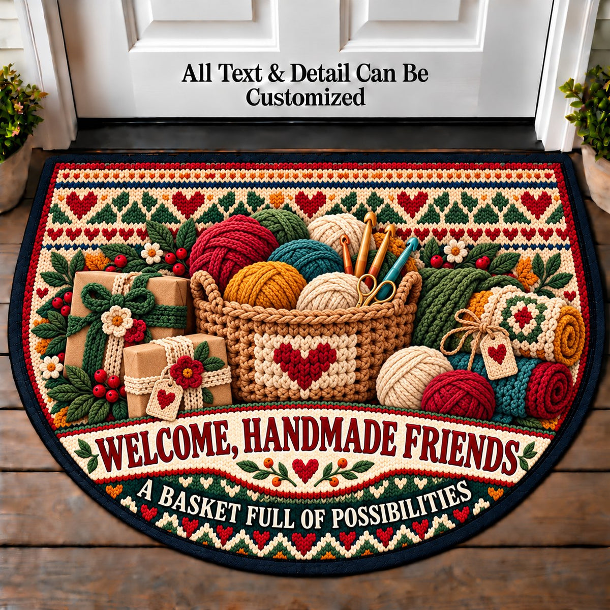 Basket Making - Handmade Gift Crew Personalized Half Round Mat | 5To9Vibe