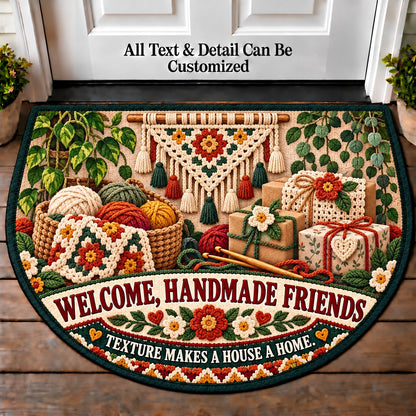 Boho Wall Hanging - Handmade Gift Crew Personalized Half Round Mat | 5To9Vibe