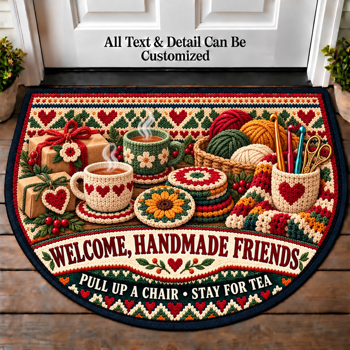 Coaster Set - Handmade Gift Crew Personalized Half Round Mat | 5To9Vibe