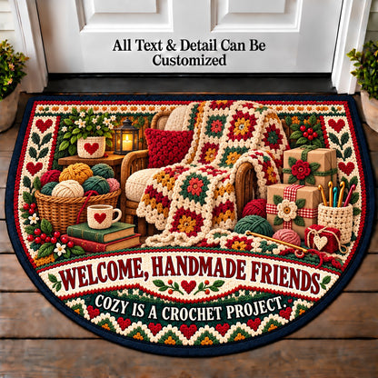 Cozy Throw - Handmade Gift Crew Personalized Half Round Mat | 5To9Vibe