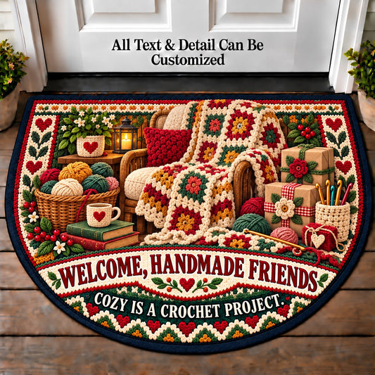 Cozy Throw - Handmade Gift Crew Personalized Half Round Mat | 5To9Vibe