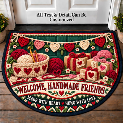 Heart Garland - Handmade Gift Crew Personalized Half Round Mat | 5To9Vibe