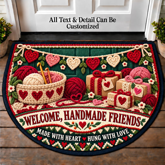 Heart Garland - Handmade Gift Crew Personalized Half Round Mat | 5To9Vibe