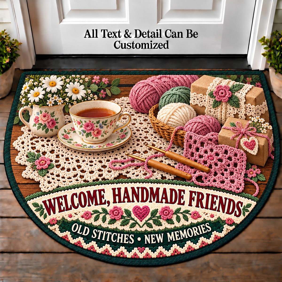 Heirloom Doily - Handmade Gift Crew Personalized Half Round Mat | 5To9Vibe