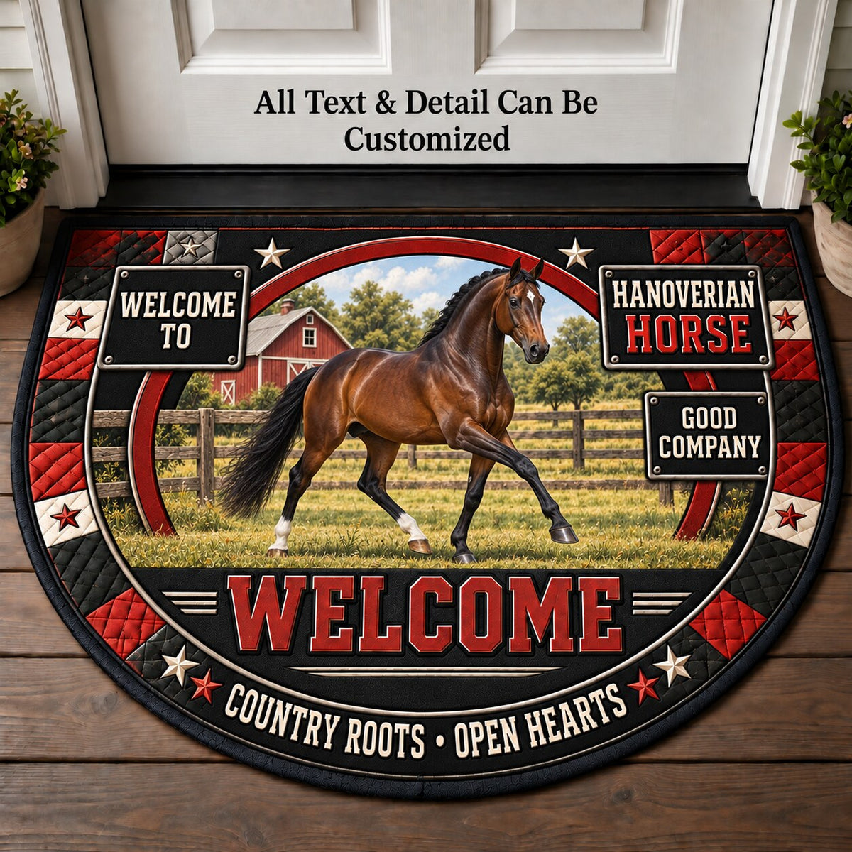 Hanoverian Horse Personalized Half Round Mat | 5To9Vibe