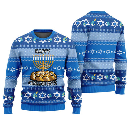 Happy Challah Days Funny Christmas Sweaters For Adults