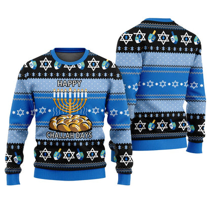 Happy Challah Days Funny Christmas Sweaters For Adults