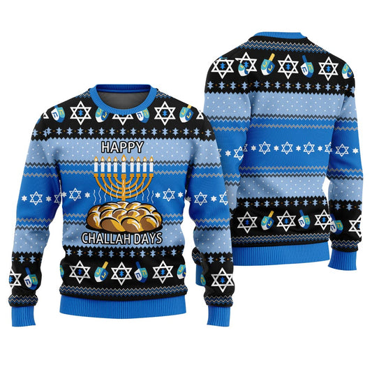 Happy Challah Days Funny Christmas Sweaters For Adults