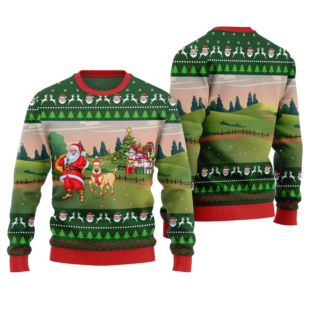 Happy Christmas Farm Ugly Sweater