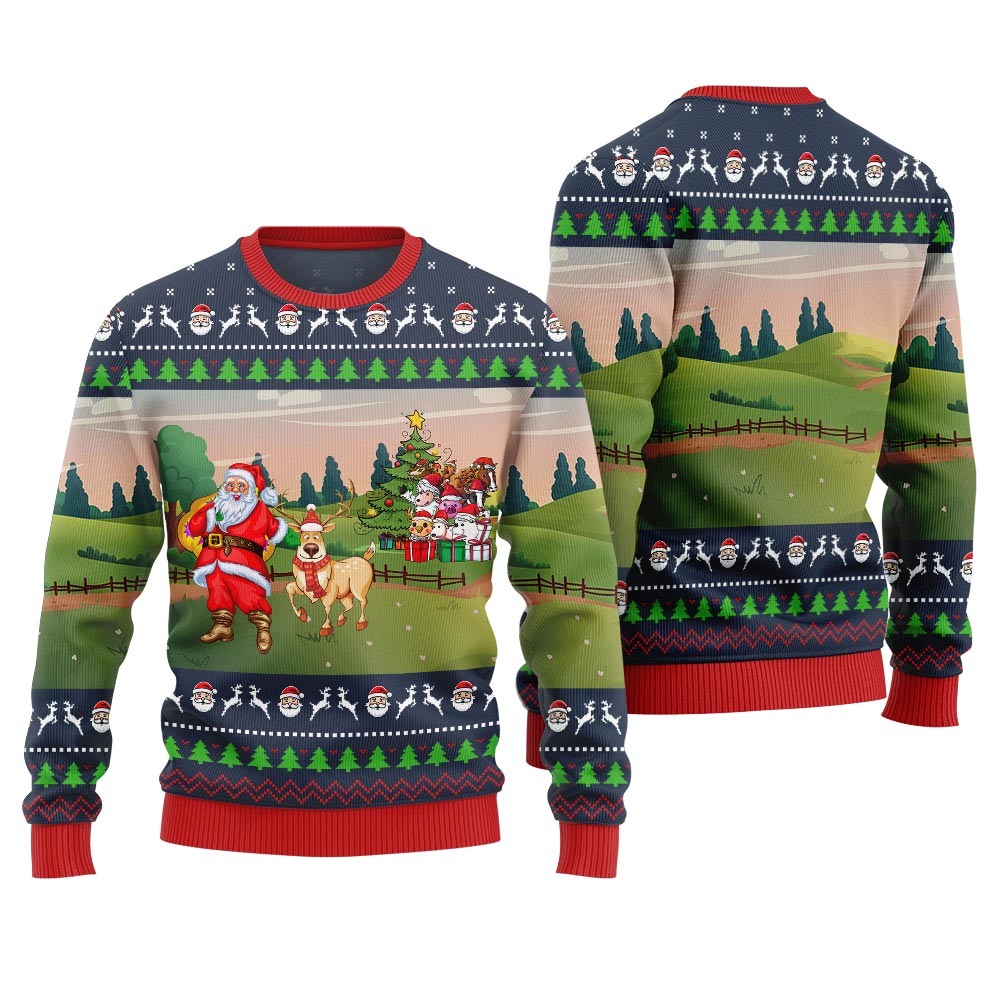 Happy Christmas Farm Ugly Sweater