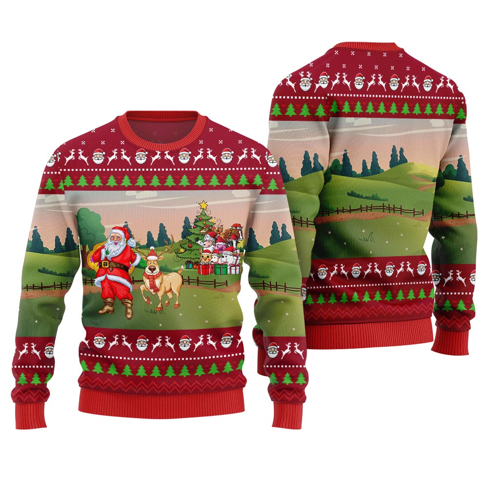 Happy Christmas Farm Ugly Sweater