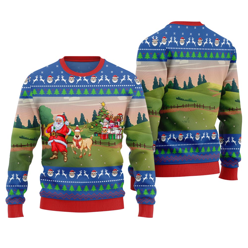Happy Christmas Farm Ugly Sweater