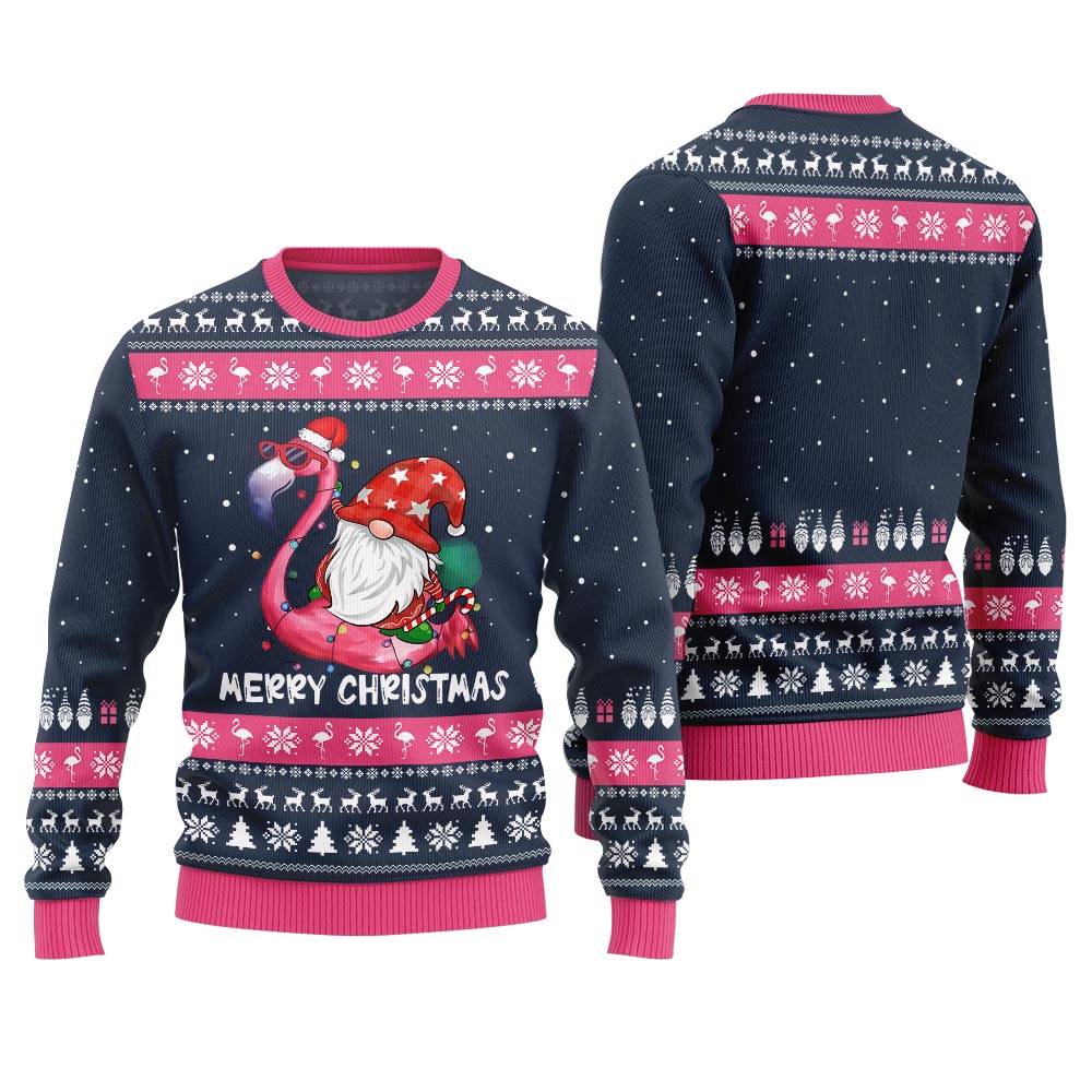 Happy Christmas Flamingo Ugly Sweater