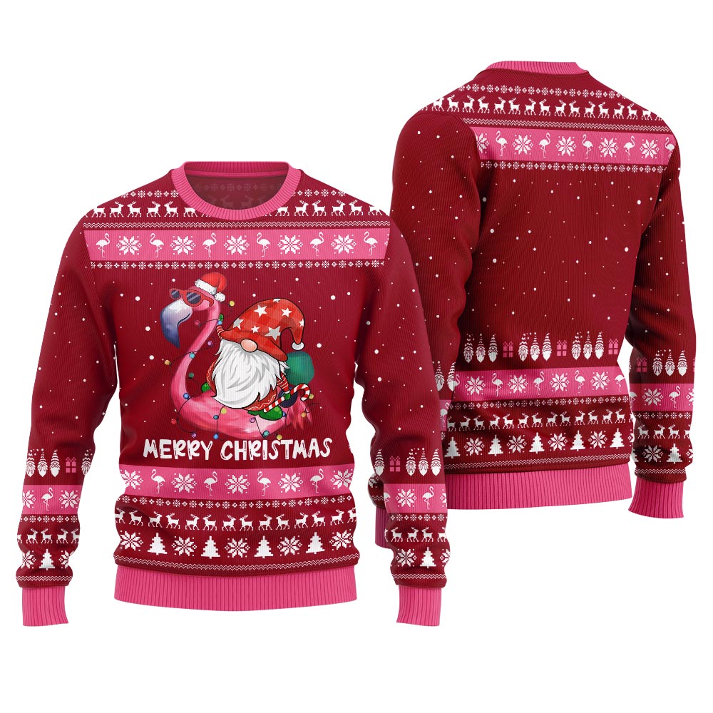 Happy Christmas Flamingo Ugly Sweater