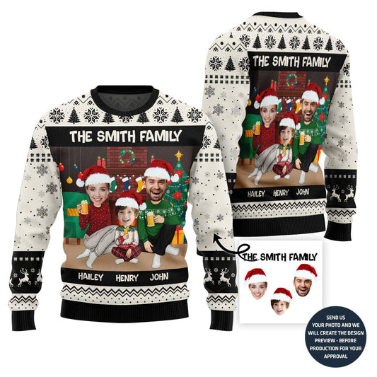 Happy Custom Family Ugly Christmas Sweater
