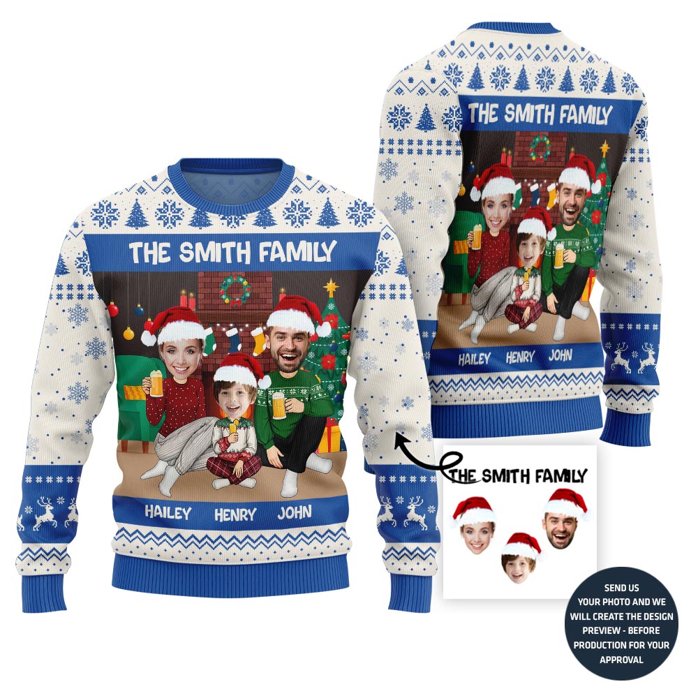 Happy Custom Family Ugly Christmas Sweater