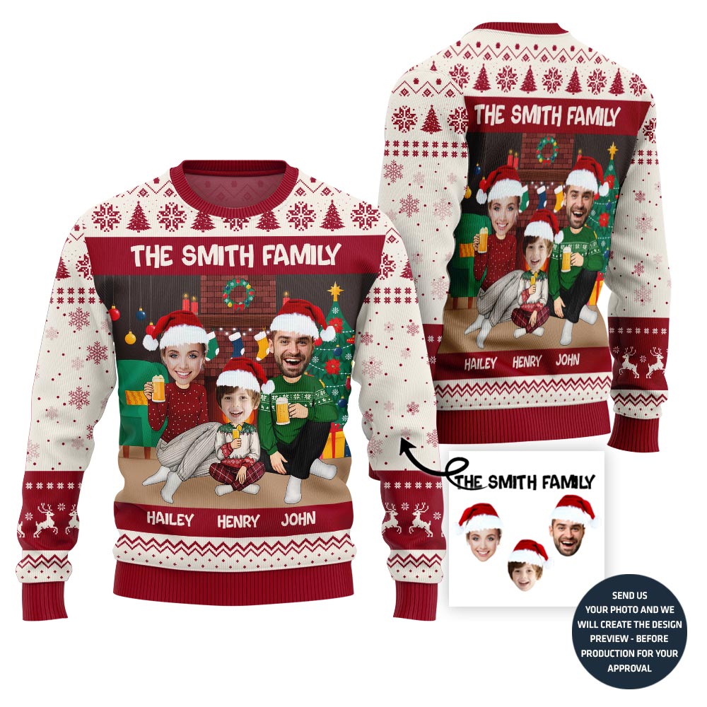 Happy Custom Family Ugly Christmas Sweater