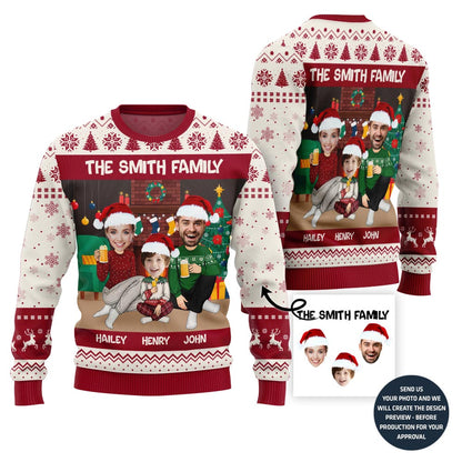 Happy Custom Family Ugly Christmas Sweater