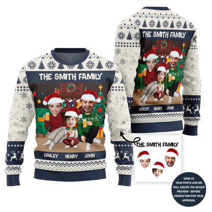 Happy Custom Family Ugly Christmas Sweater