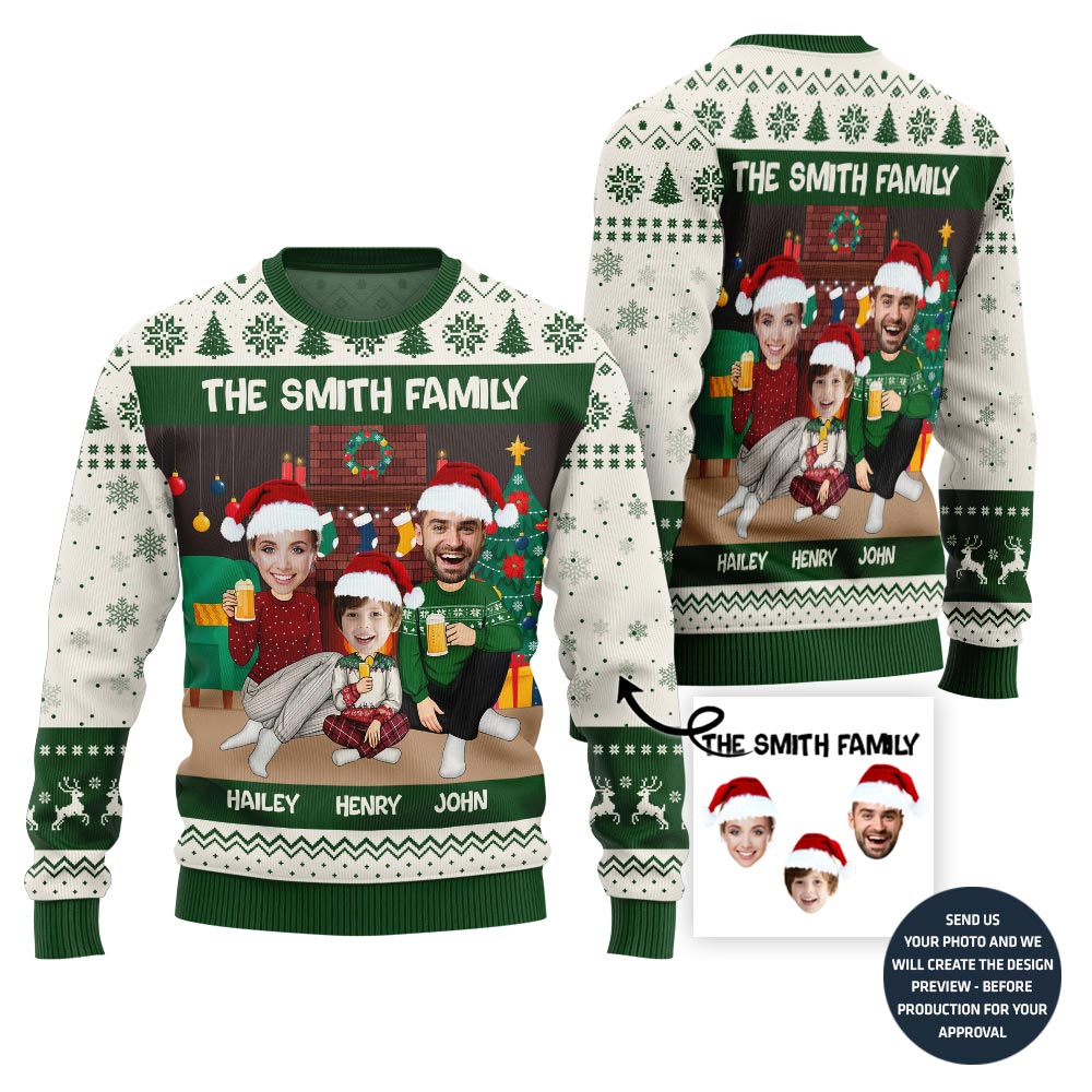 Happy Custom Family Ugly Christmas Sweater