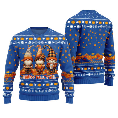 Happy Fall Y'all Gnome Ugly Thanksgiving Sweater