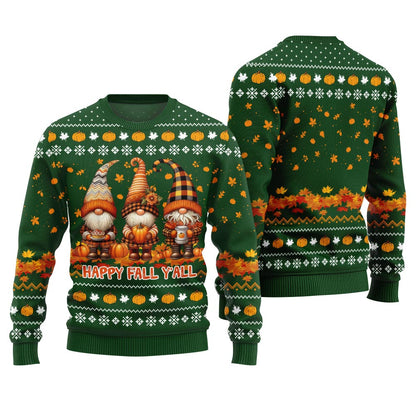 Happy Fall Y'all Gnome Ugly Thanksgiving Sweater