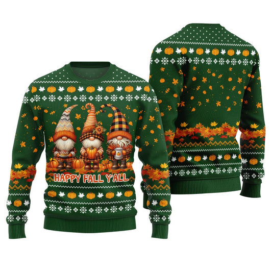 Happy Fall Y'all Gnome Ugly Thanksgiving Sweater
