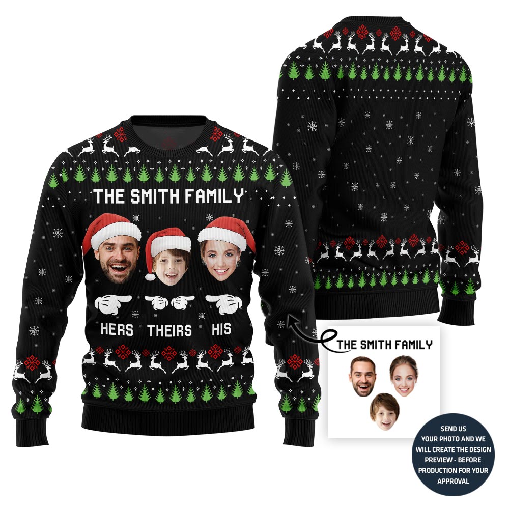 Happy Family Custom Face Ugly Christmas Sweater