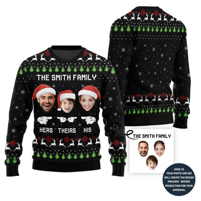 Happy Family Custom Face Ugly Christmas Sweater