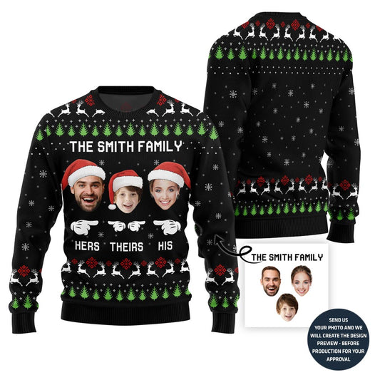 Happy Family Custom Face Ugly Christmas Sweater