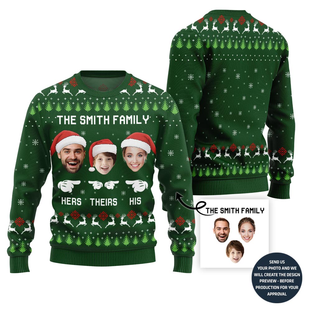 Happy Family Custom Face Ugly Christmas Sweater