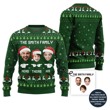 Happy Family Custom Face Ugly Christmas Sweater