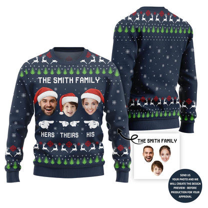 Happy Family Custom Face Ugly Christmas Sweater