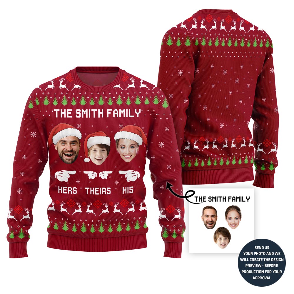 Happy Family Custom Face Ugly Christmas Sweater