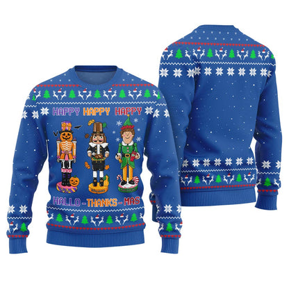 Happy Hallo-Thanks-Mas Ugly Christmas Sweater